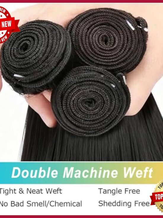 32 Inch Straight Human Hair Extensions 3 Bundles 100% Unprocessed main image 4